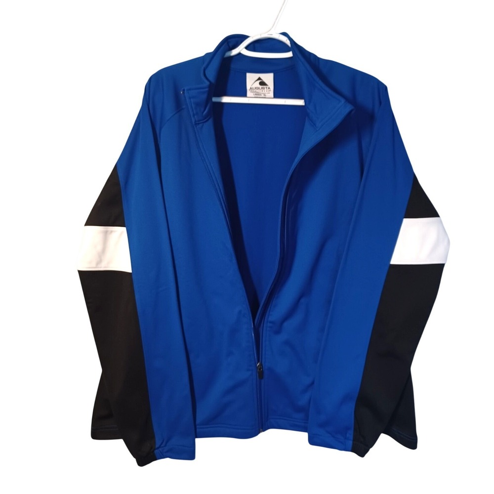 Augusta Sportswear Womens XL Royal Blue Black White Full Zip Track Jacket Active